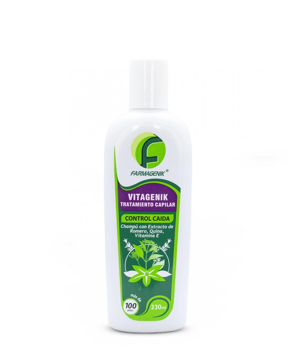 VITAGENIK CONTROL CAIDA SHAMPOO CON EXTRACTO DE ROMERO- QUINA- VIT E  230 ML FARMAGENIK