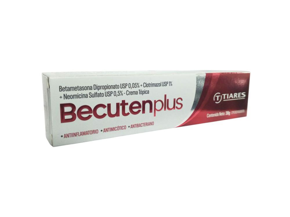 BECUTENPLUS BETAMETASONA 0.05%/ CLOTRIMAZOL 1%/ NEOMICINA 0.05% CR TOPICA X 30 GR TIARES