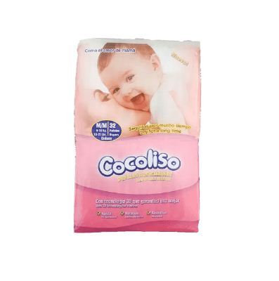 COCOLISO PAÑALES 32 PZAS DES T M/M 6-10 KG X 6 ROSADO