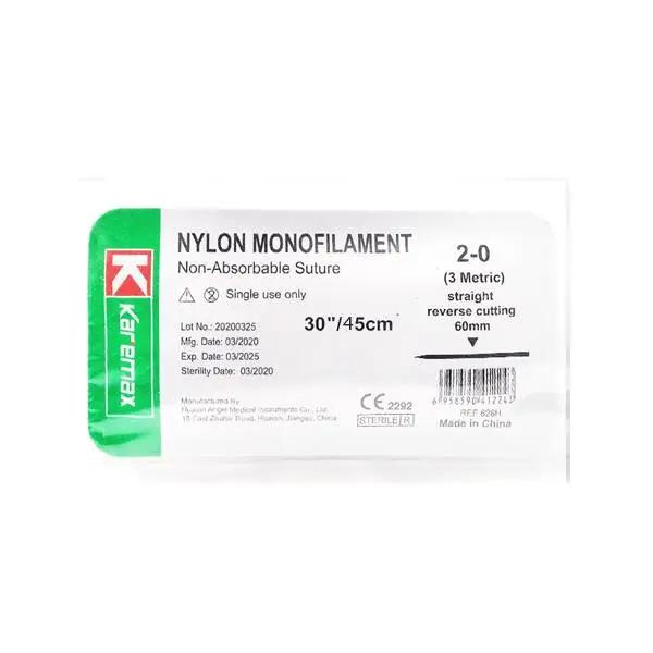 SUTURA NYLON MONOFILAMENT 2-0 18/45 CM CURVA X UNID