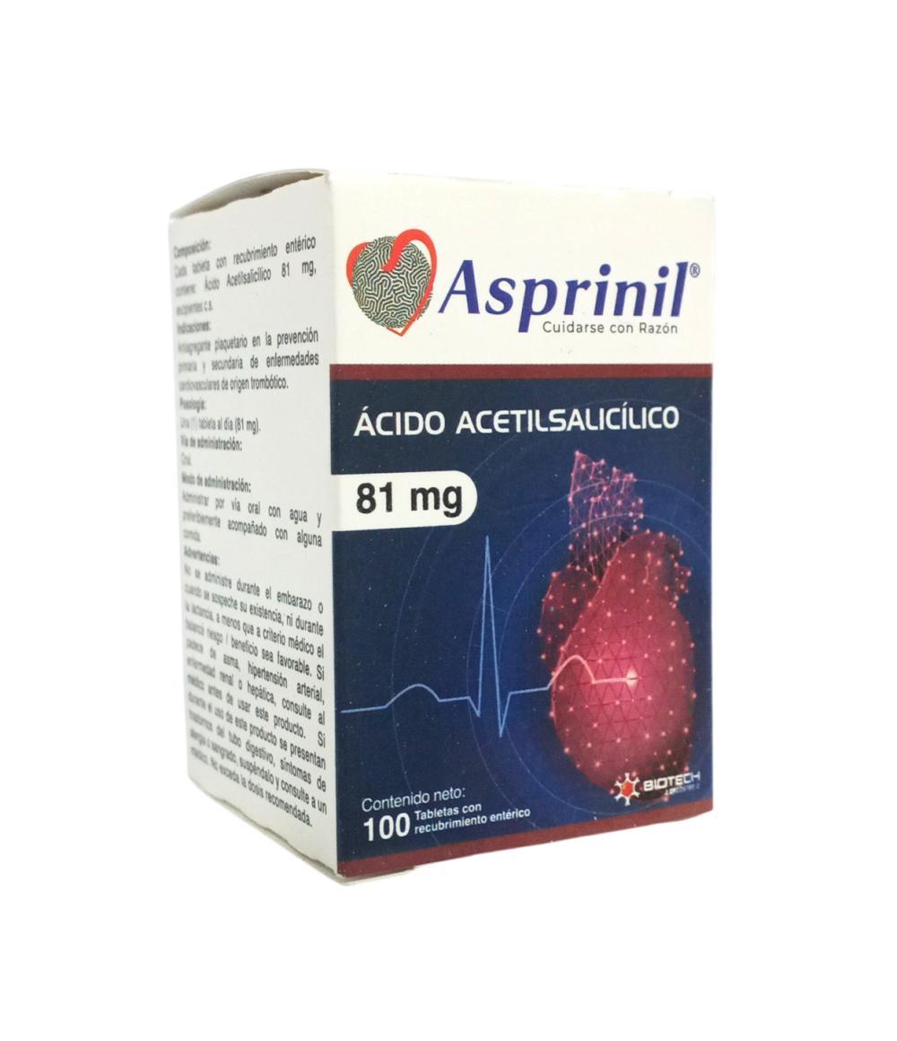 ASPRINIL ACIDO ACETILSALICILICO 81 MG X 100TAB (ASAPROL CORASPIRINA CARDIPIRINA)