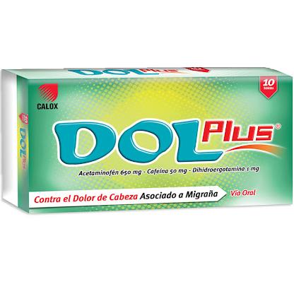 DOL PLUS ACETAMINOFEN + CAFEINA + DIHIDROERGOTAMINA X 10 TAB CALOX