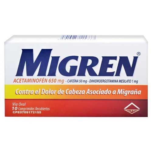 MIGREN ACETAM+DIHIDROERGOT+CAFEINA 650 MG X 10 COMPRD (IVAGAN FORTE) LETI