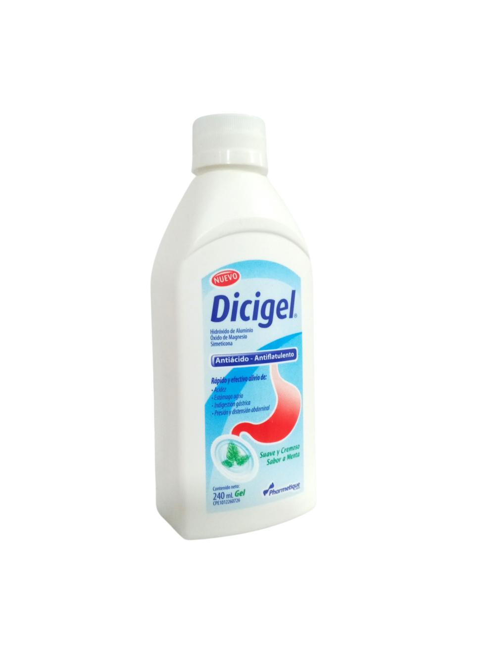 DICIGEL ANTIACIDO (ALUMINIO/MAGNESIO/SIMETICONA) S/MENTA SUSP ORAL 240ML 