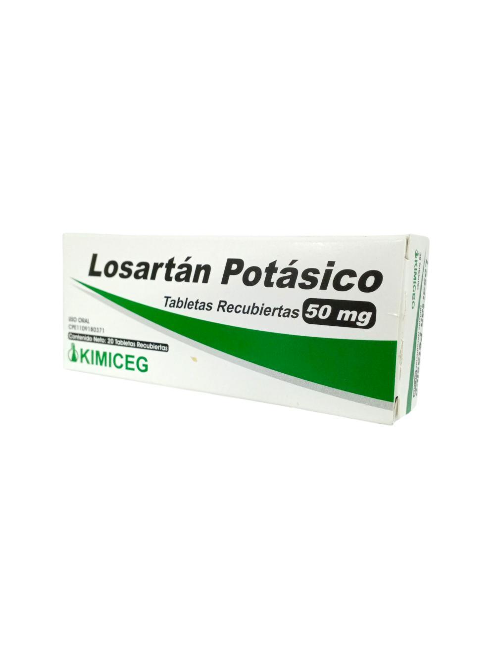 LOSARTAN POTASICO 50 MG X 20 TAB REC (COZAAR/ LOSACOR/ NEFROTAL) KIMICEG