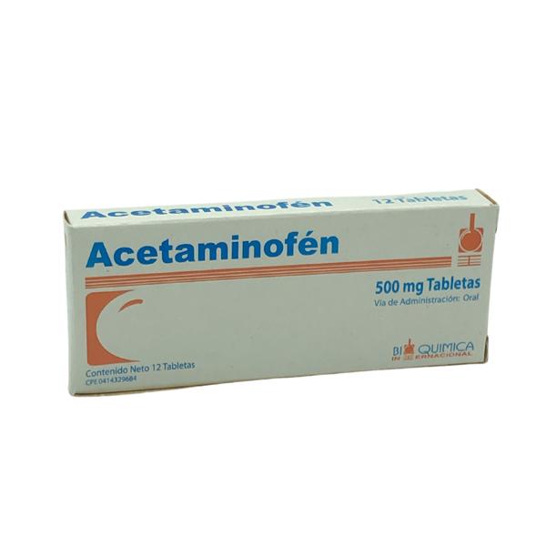 ACETAMINOFEN 500MG X 12 TAB ATAMEL BIOQUIMICA 