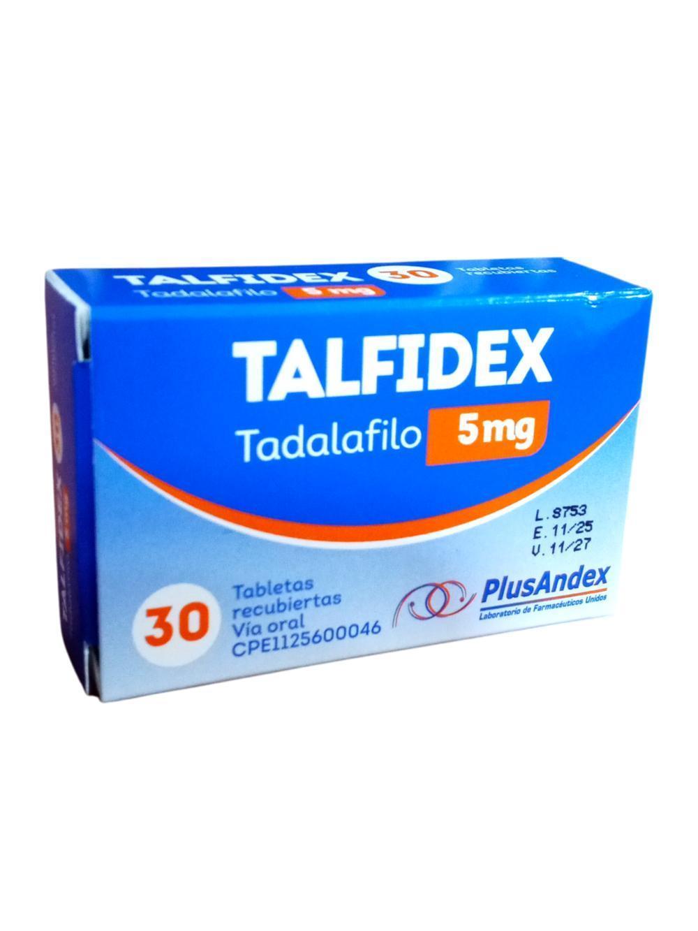 TALFIDEX TADALAFILO 5MG X 30 TAB PLUSANDEX