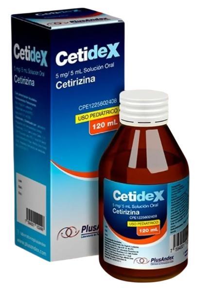 CETIDEX CETIRIZINA 5MG/5ML SOL ORAL PED 120ML PLUSANDEX