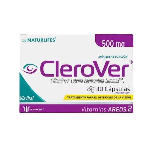 CLEROVER 500MG X 30 CAPS (VITAMINAS-LUTEINA-ZAENXATINA-LUTEMAX-ZINC) BY NATURLIFES