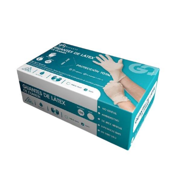 GUANTES DE LATEX DE EXAMEN NATURAL TALLA M CON TALCO GIDAGUS CAJA X 100UNID