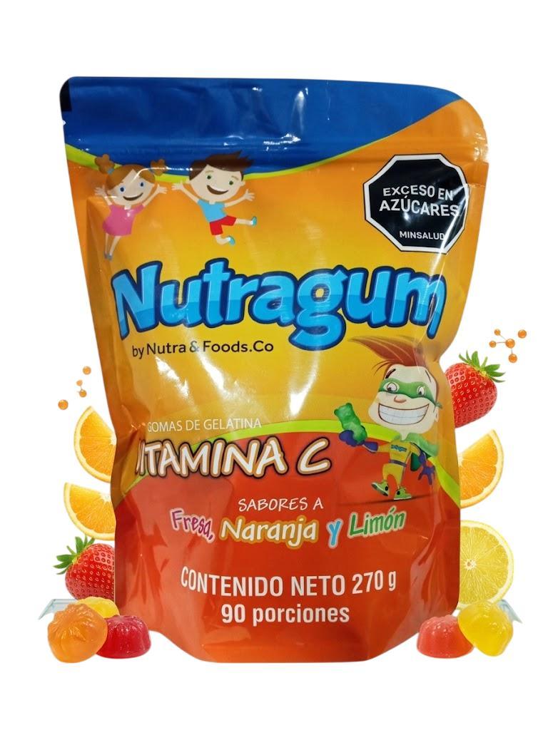 NUTRAGUM VITAMINA C SABOR FRESA-NARANJA-LIMON 135G X 45GOMAS DE GELATINA 