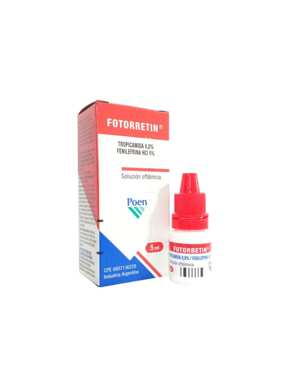 FOTORRETIN (TROPICAMIDA 0.5% FENILEFRINA HCI 5%) 5 ML