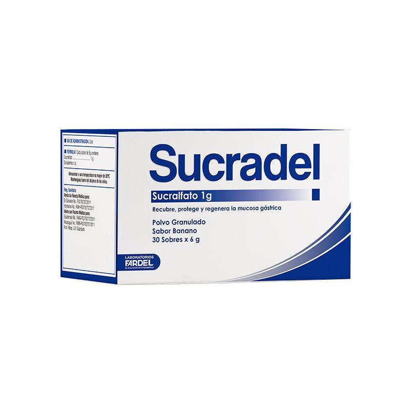 SUCRADEL SUCRALFATO 1G X 10 SUSP ORAL SOBRE SAB BANANA