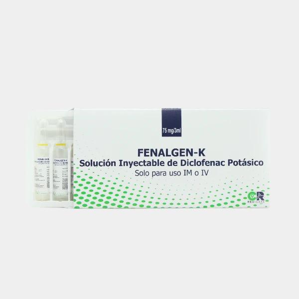 FENALGEN-K DICLOFENAC POTASICO 75MG/3ML SOL INYEC I.M/I.V 