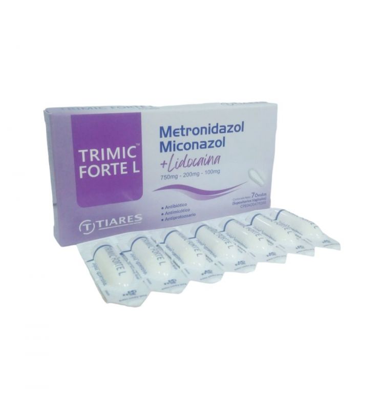 TRIMIC FORTE L (METRONI+MICONAZOL+LIDO) 750MG-200MG-100MG X 7 OVULOS VAG TIARES