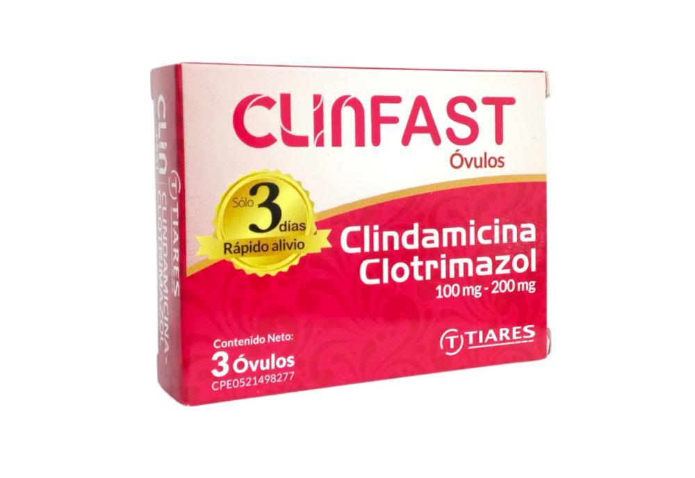 CLINFAST CLINDAMICINA CLOTRIMAZOL 100-200 MG X 3 OVULOS TIARES