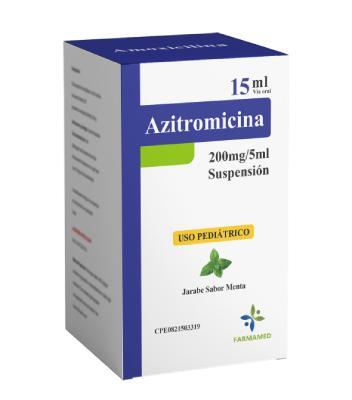 AZITROMICINA 200MG/5ML POLVO/SUSP 15ML (AMOVÍN/ AZITRODEX/ AZITROM) FARMAMED