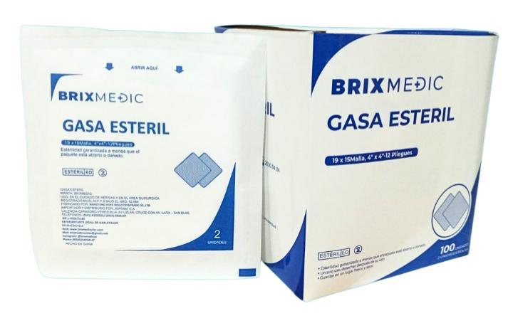 GASA ESTERIL 4 X 4 C/U X 50 SOBRES BRIX MEDIC