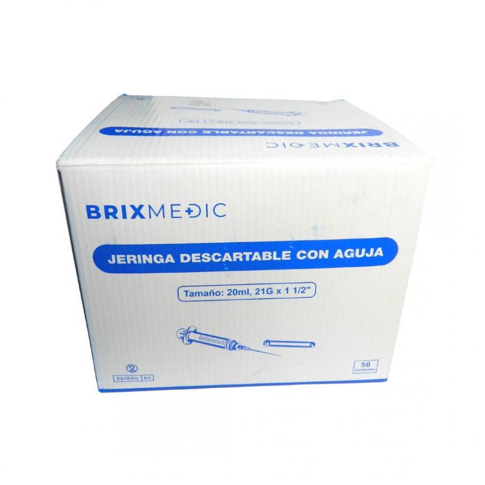 JERINGA DESCARTABLE CON AGUJA 21G X 1 1/2 20 ML BRIX MEDIC