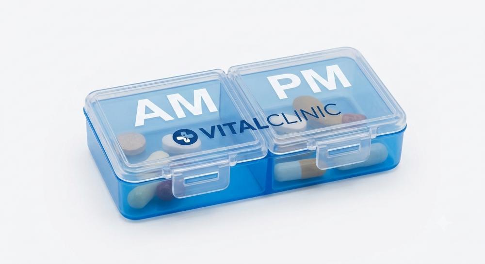 PASTILLERO DE 2 COMPARTIMIENTOS AM/PM VITALCLINIC